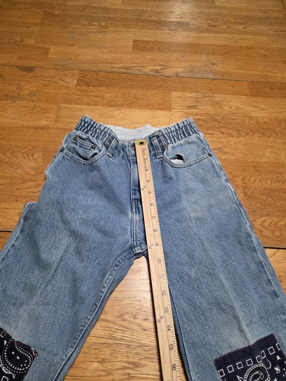 Gap Vintage Bandana Patchwork Cotton Straightleg Denim Jeans